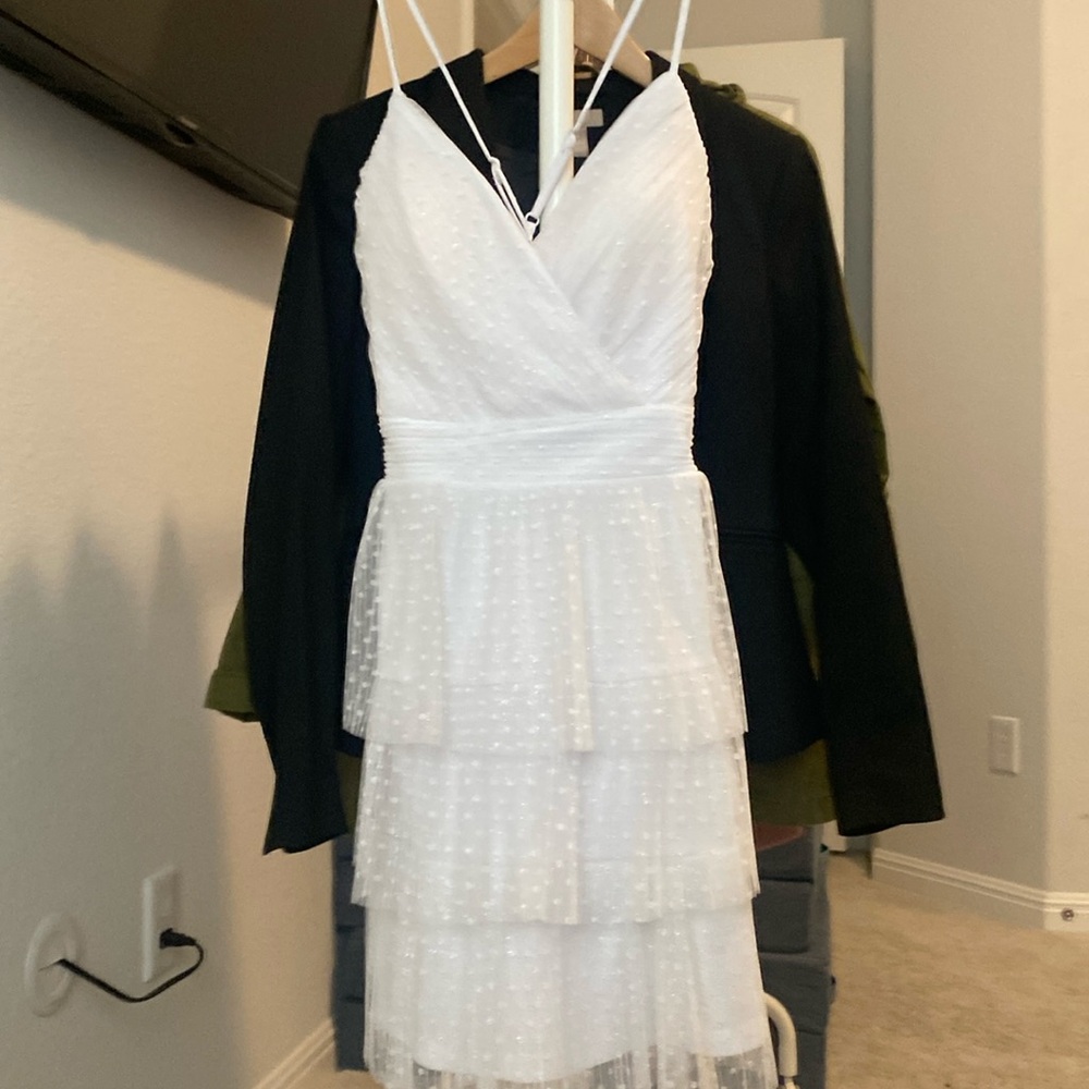 White sparkled mini dress.